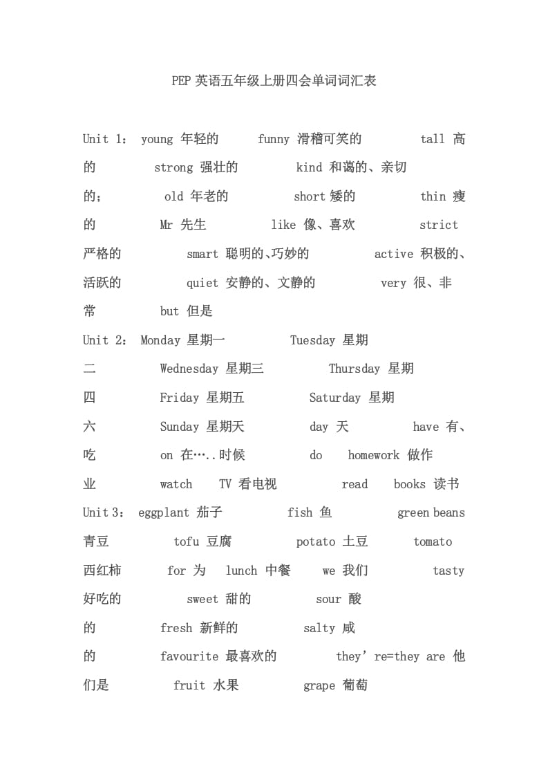 五年级英语上册PEP小学英语五年级上册复习要点提纲（人教版PEP）-淘课榜