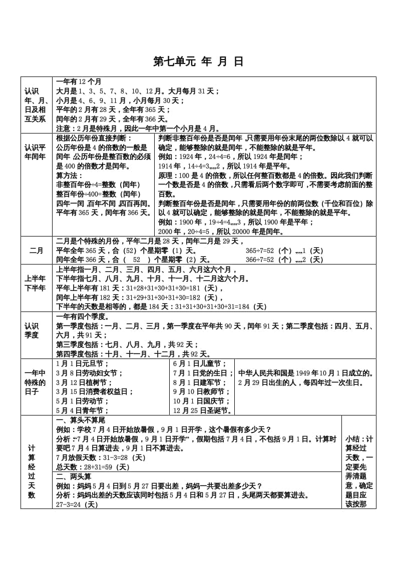 三年级数学上册第七单元年月日（北师大版）-淘课榜