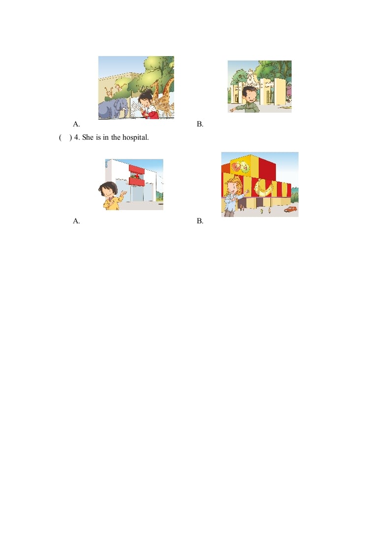 图片[3]-二年级英语上册Unit4_单元测试卷（人教版一起点）-淘课榜