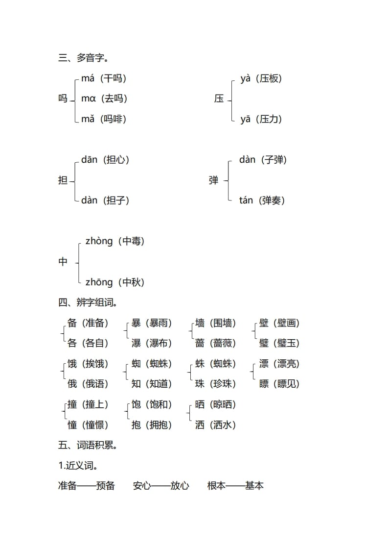 图片[3]-三年级语文上册第四单元知识要点汇总（部编版）(1)-淘课榜