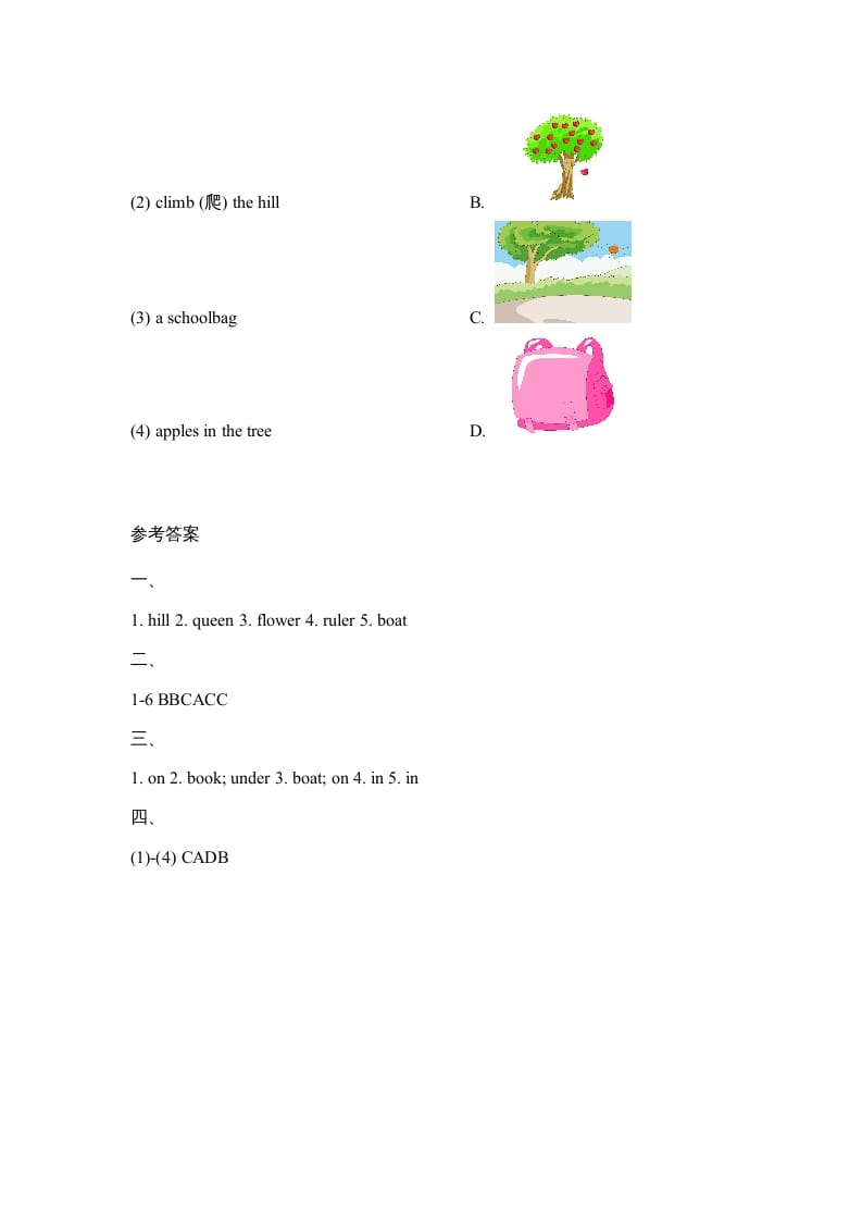 图片[3]-二年级英语上册Unit5_单元达标卷（人教版一起点）-淘课榜