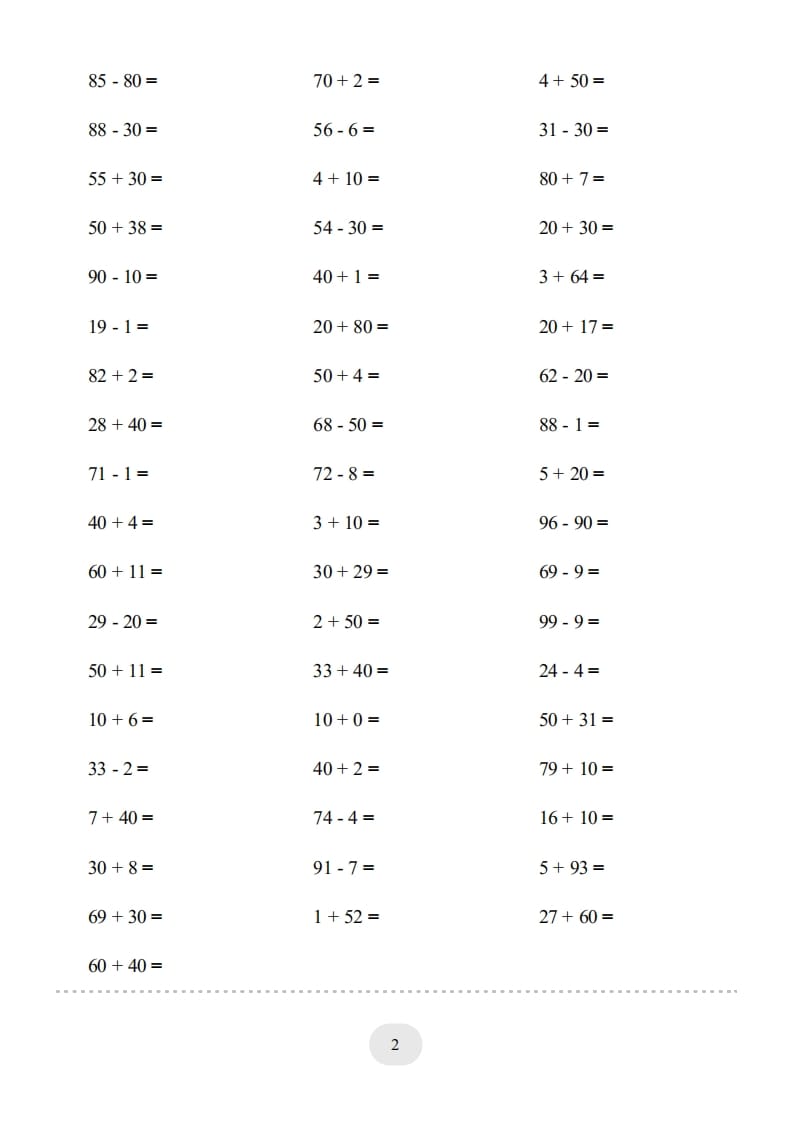 图片[2]-一年级数学上册（100以内的加减法(一)4000题2（人教版）-淘课榜