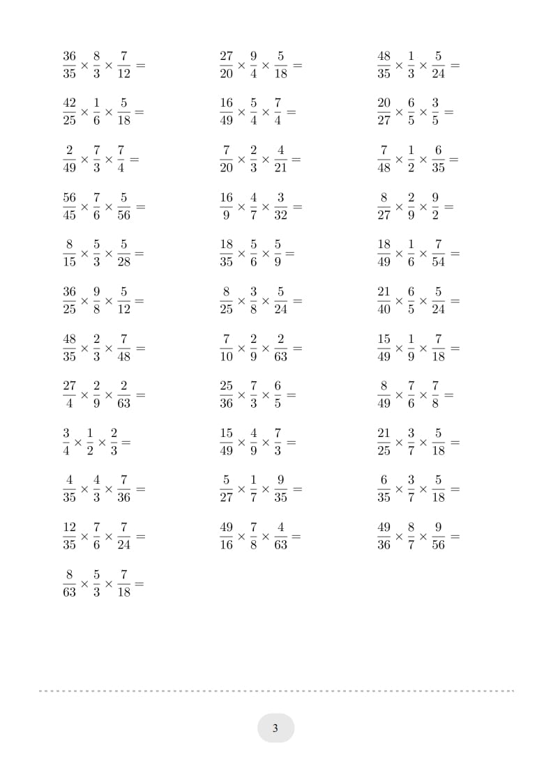 图片[3]-六年级数学上册▲口算题（分数连乘）连打版（人教版）-淘课榜