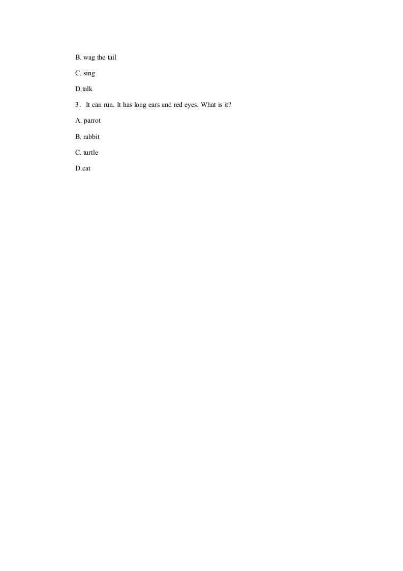 图片[2]-三年级英语上册Unit+4lesson2《pets》习题（人教版一起点）-淘课榜