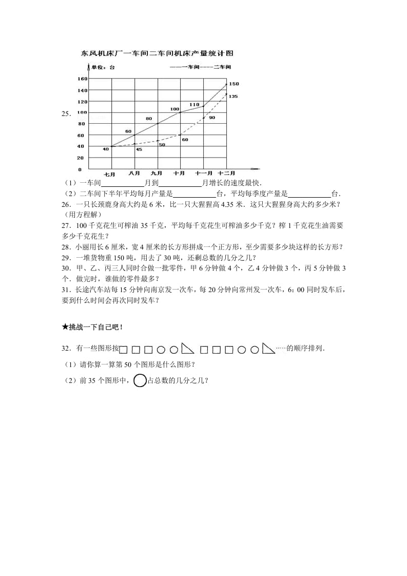 图片[3]-五年级数学下册苏教版下学期期中测试卷8-淘课榜