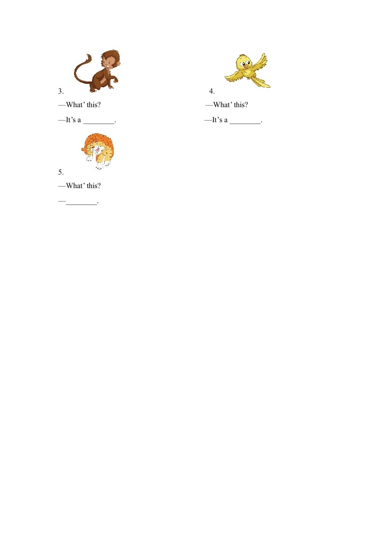 图片[2]-一年级英语上册Unit3_Lesson2课时训练（人教一起点）-淘课榜