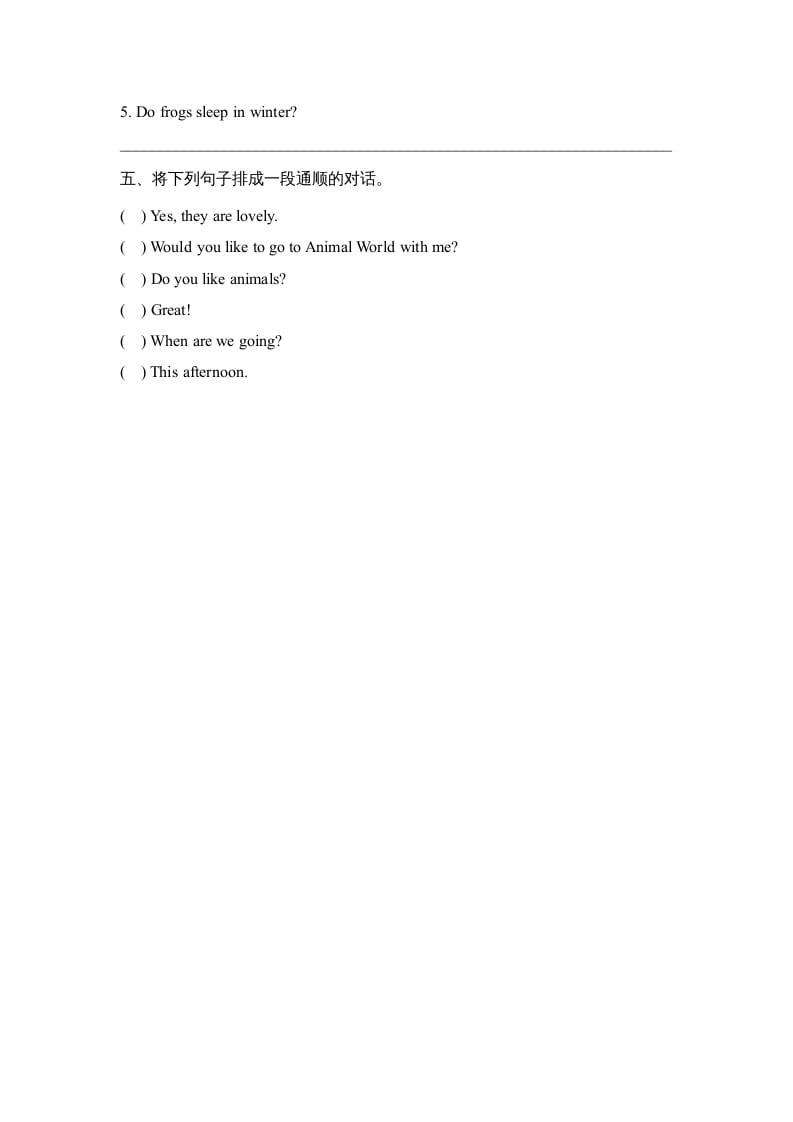 图片[3]-六年级英语上册Unit5_Lesson3_课时训练（人教版一起点）-淘课榜