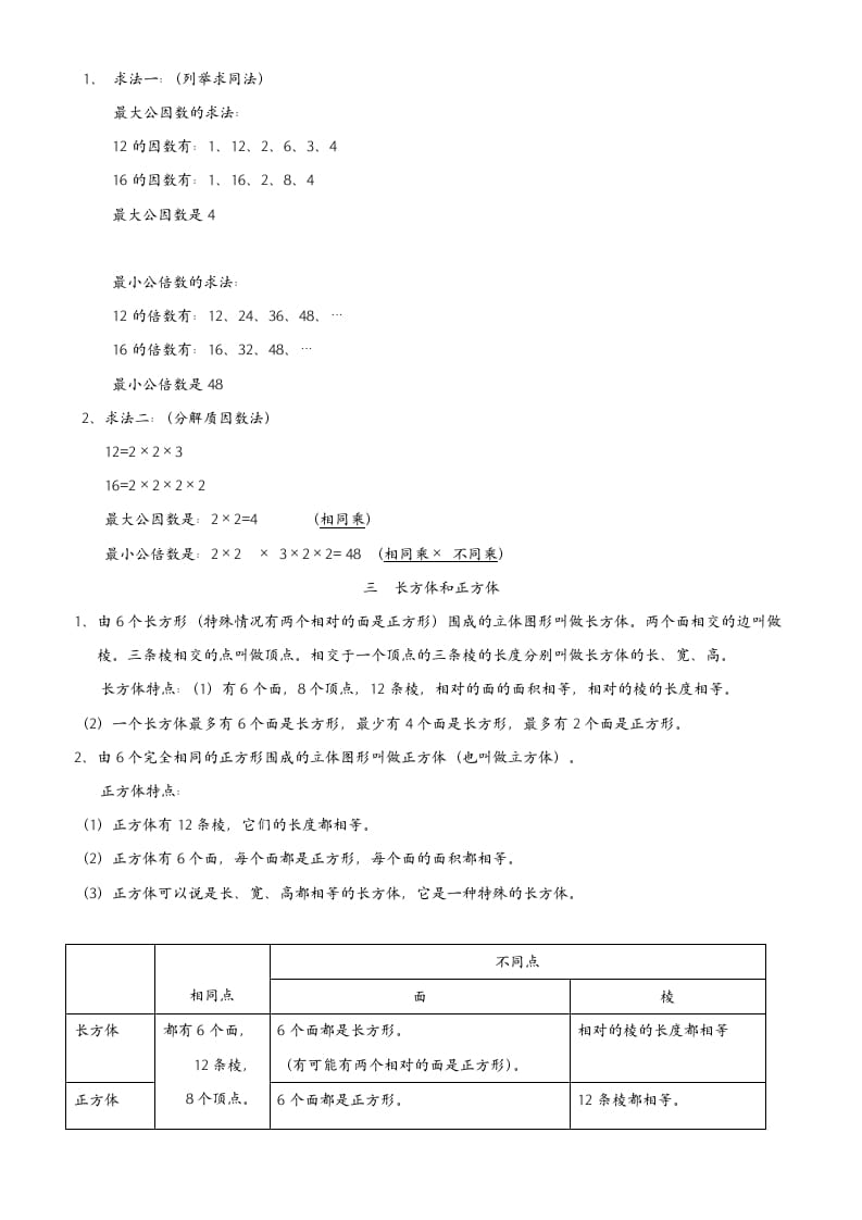 图片[3]-五年级数学下册最全面人教版知识点归纳总结-淘课榜