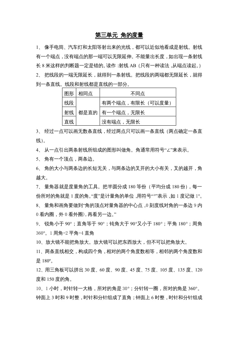 四年级数学上册第3单元归纳总结（人教版）-淘课榜
