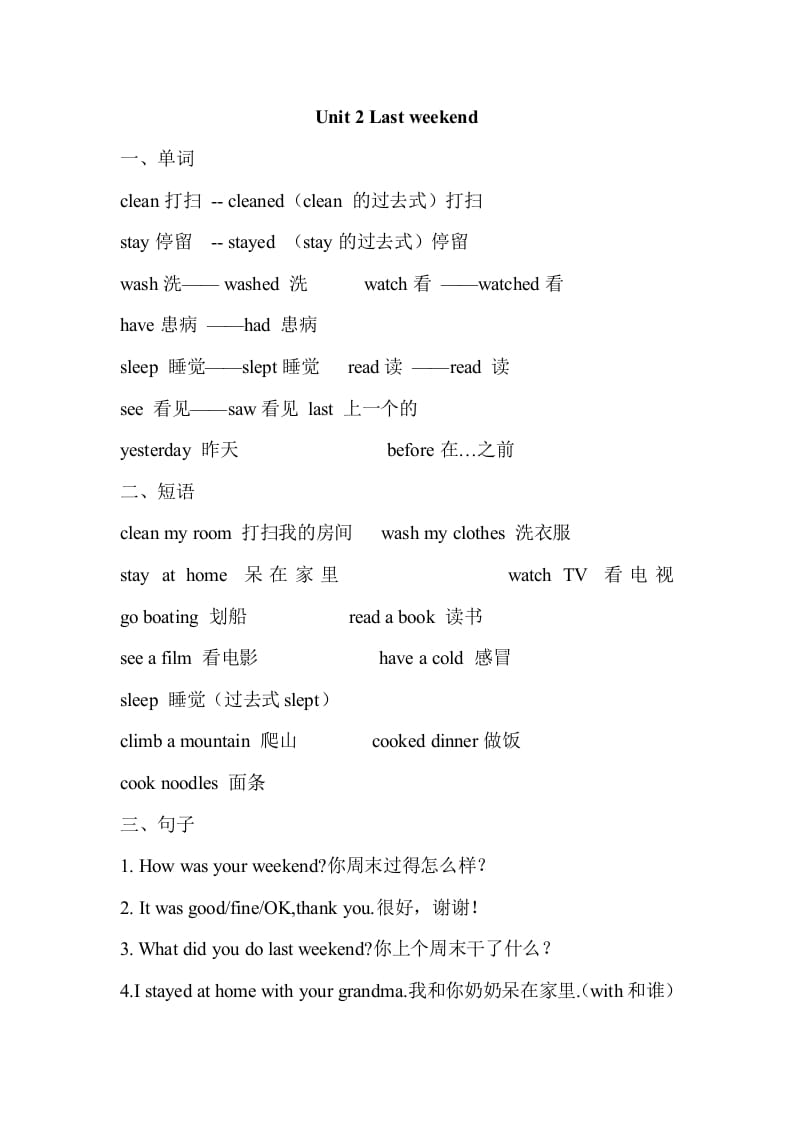 六年级英语下册Unit2单元知识梳理（2）-淘课榜