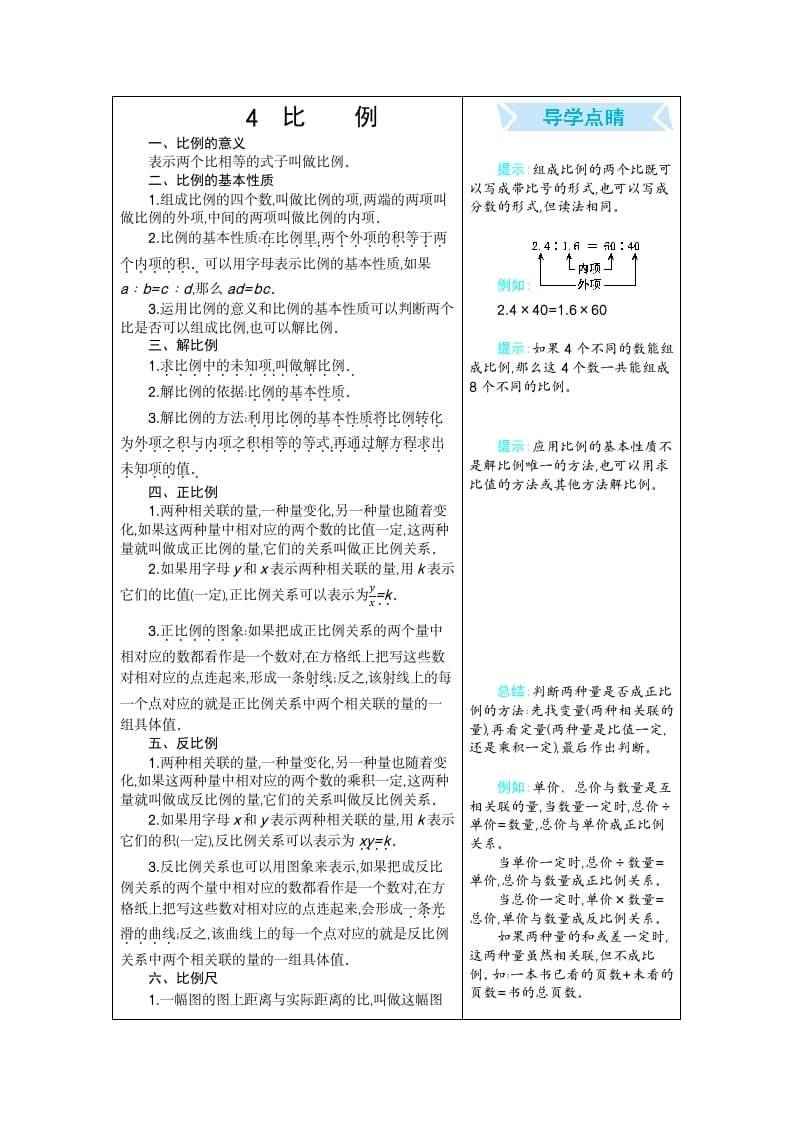 六年级数学下册4比例-淘课榜