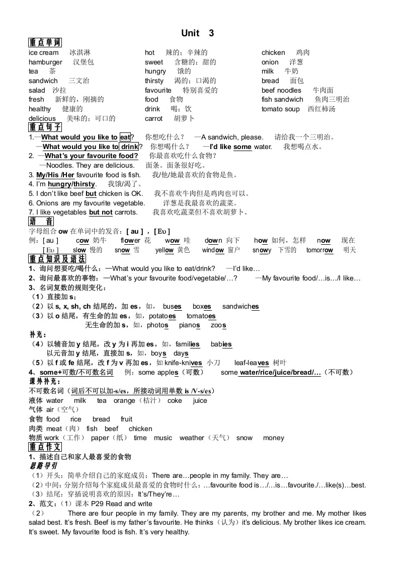 图片[3]-五年级英语上册PEP五年级英语知识点总结（人教版PEP）-淘课榜