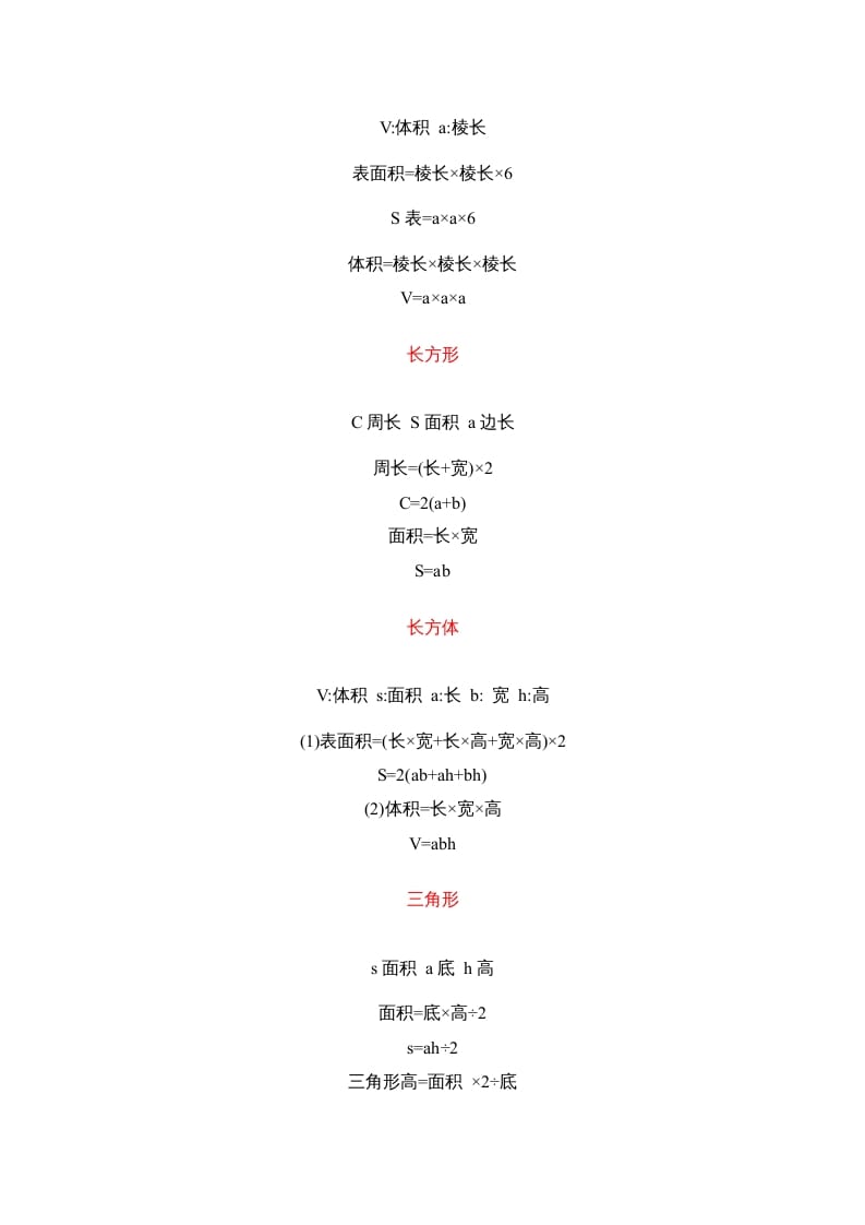 图片[3]-五年级数学下册小学一到六年级关系式及公式-淘课榜