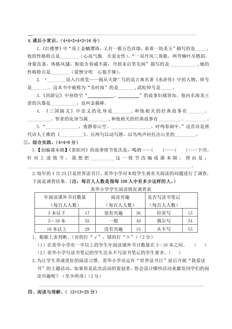 图片[2]-五年级数学下册第二单元测试卷（单元测试）-淘课榜