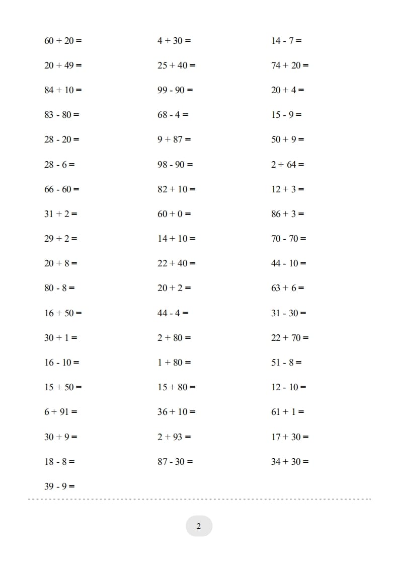 图片[2]-一年级数学上册100以内的加减法（一）4000题1（人教版）-淘课榜
