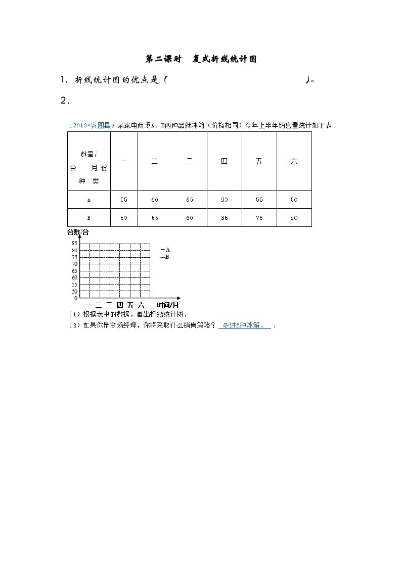五年级数学下册8.2复式折线统计图-淘课榜