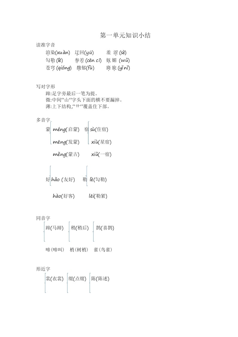 六年级语文上册知识要点（部编版）-淘课榜