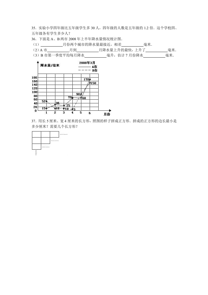 图片[3]-五年级数学下册苏教版下学期期中测试卷11-淘课榜