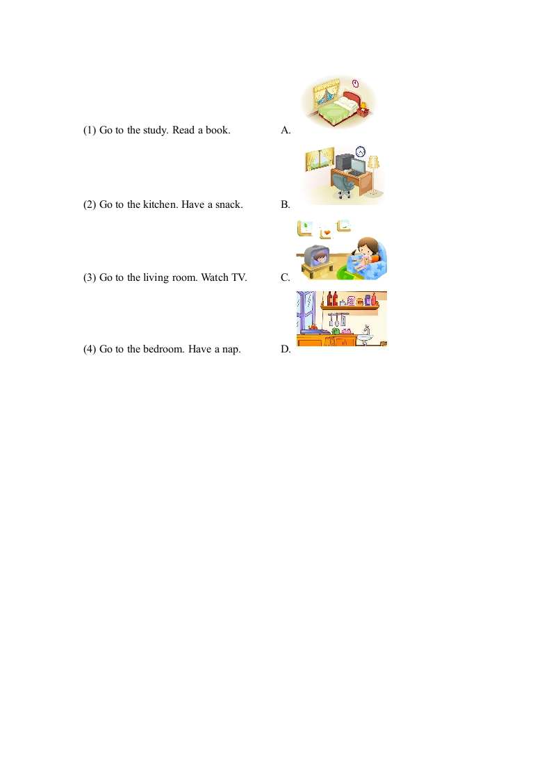 图片[2]-三年级英语上册Unit4_A_Let’s_learn同步习题(1)（人教版一起点）-淘课榜
