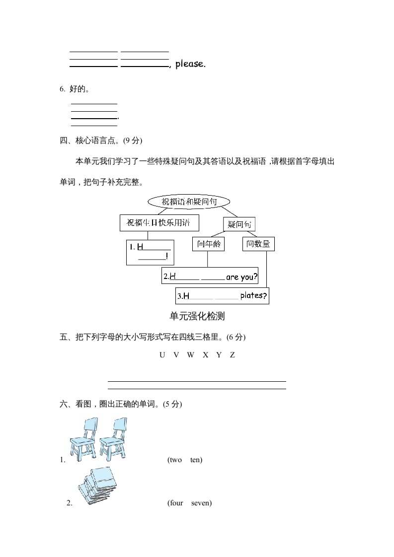 图片[2]-三年级英语上册Unit6单元知识梳理卷（人教PEP）-淘课榜