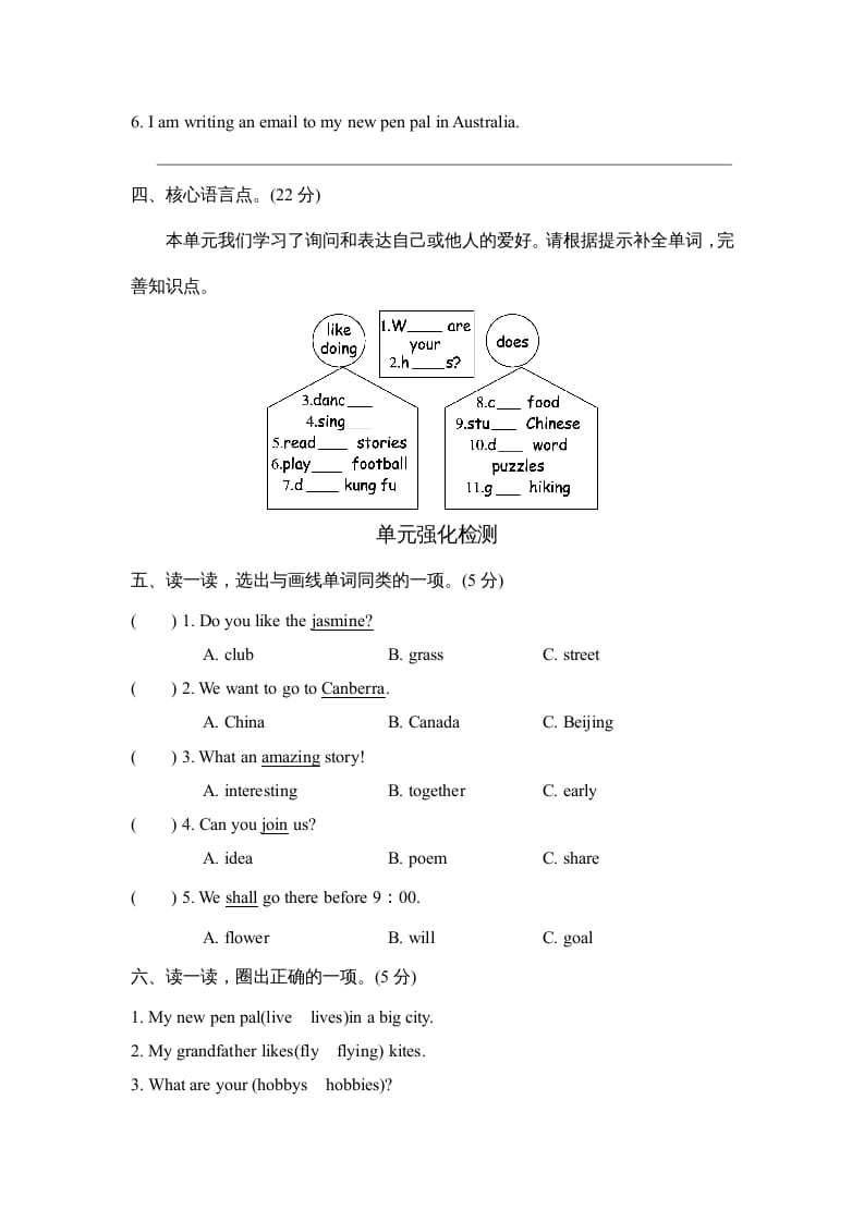 图片[2]-六年级英语上册Unit4单元知识梳理卷（人教版PEP）-淘课榜