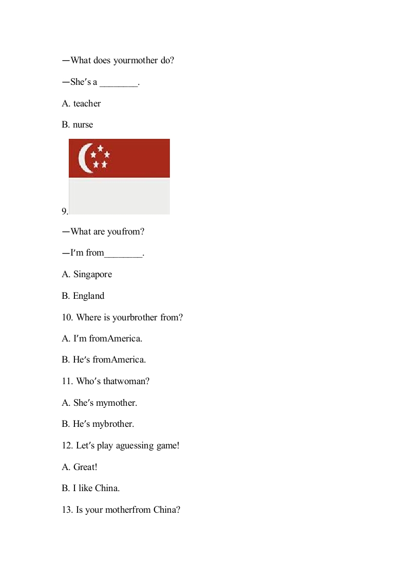 图片[3]-四年级英语上册Lesson6课时达标（精通版四上）（人教版一起点）-淘课榜