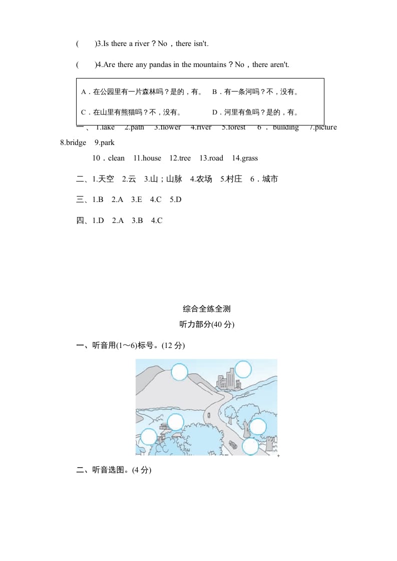 图片[2]-五年级英语上册Unit6《Inanaturepark》单元测试（人教版PEP）-淘课榜